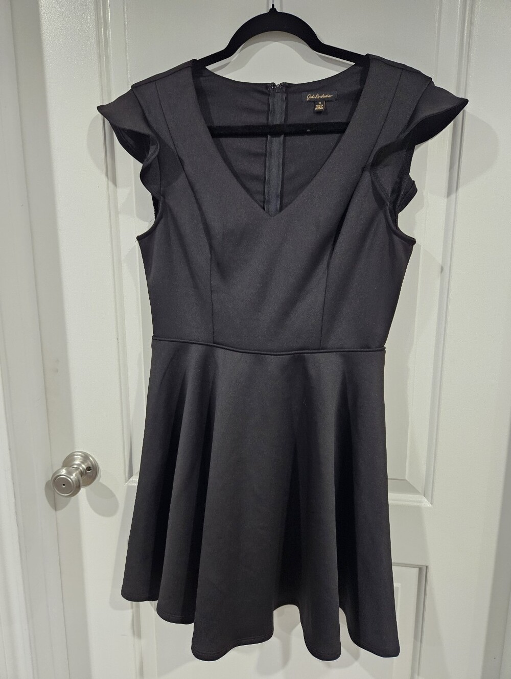 Jodi Kristopher Black V-Neck Skater Dress